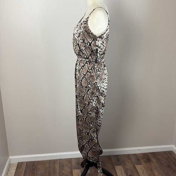 Lulus Jasper Beige Snake Print Surplice Jumpsuit Size M - Picture 9 of 16